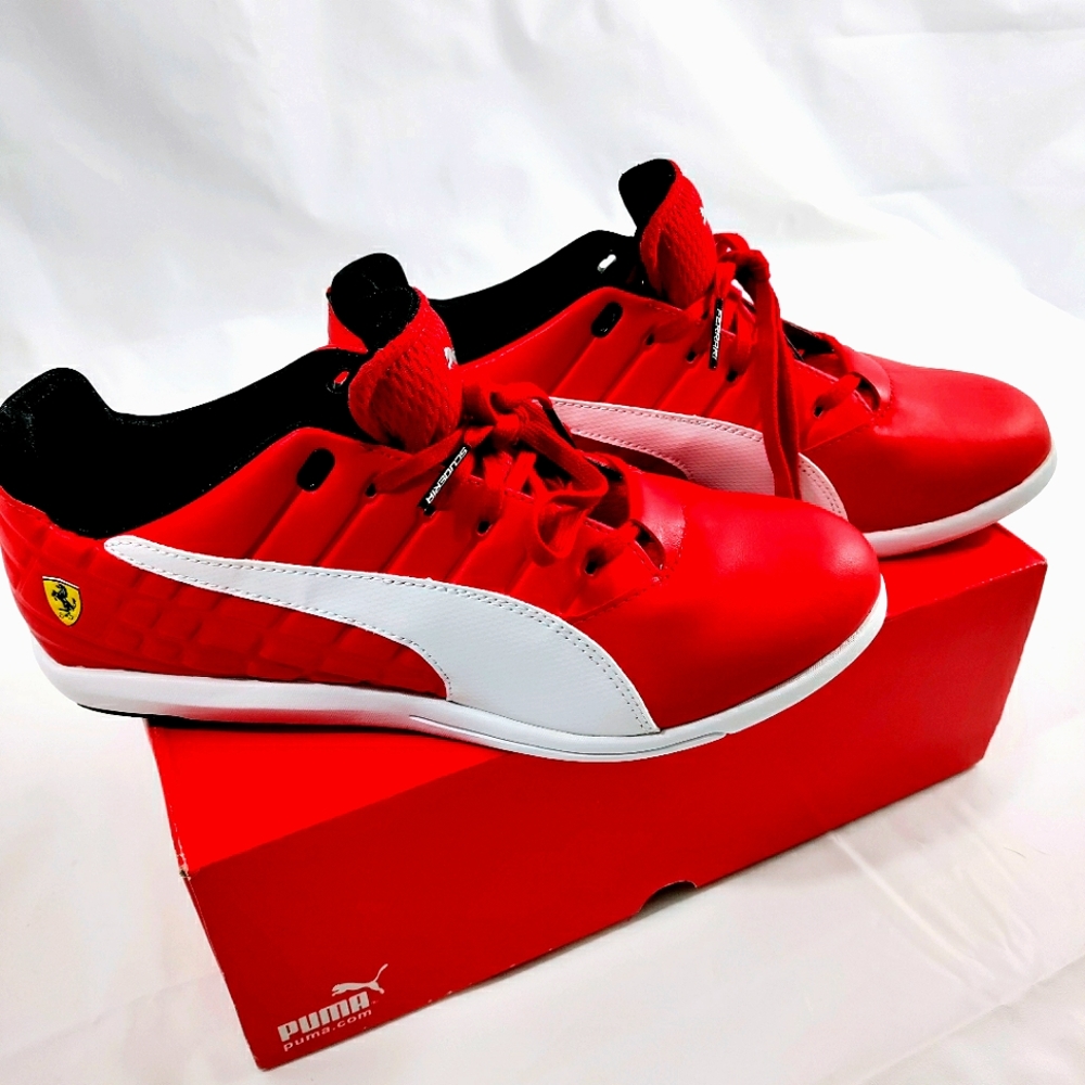 Ferrari Pedale Grid SF Motorsport Driving Shoes Men's Size 8 Rosso Corsa /White